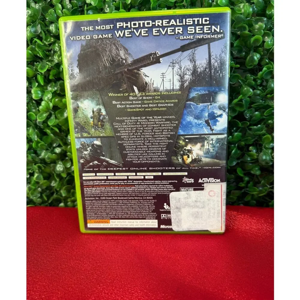 Call of Duty 4 Modern Warfare Xbox 360 Activision Infinity Ward  Video Game